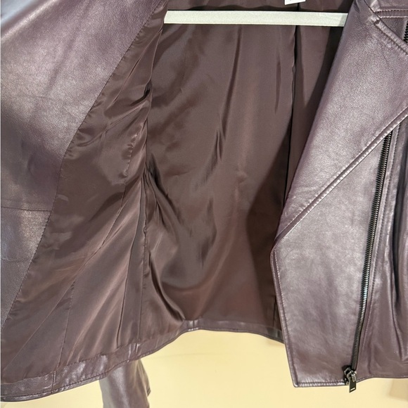Lewit 100% Leather jacket wine burgundy brown color size Small - Picture 8 of 8